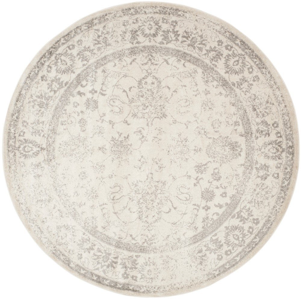 12' Round Spacedye Design Round Area Rug Ivory/Silver - Safavieh