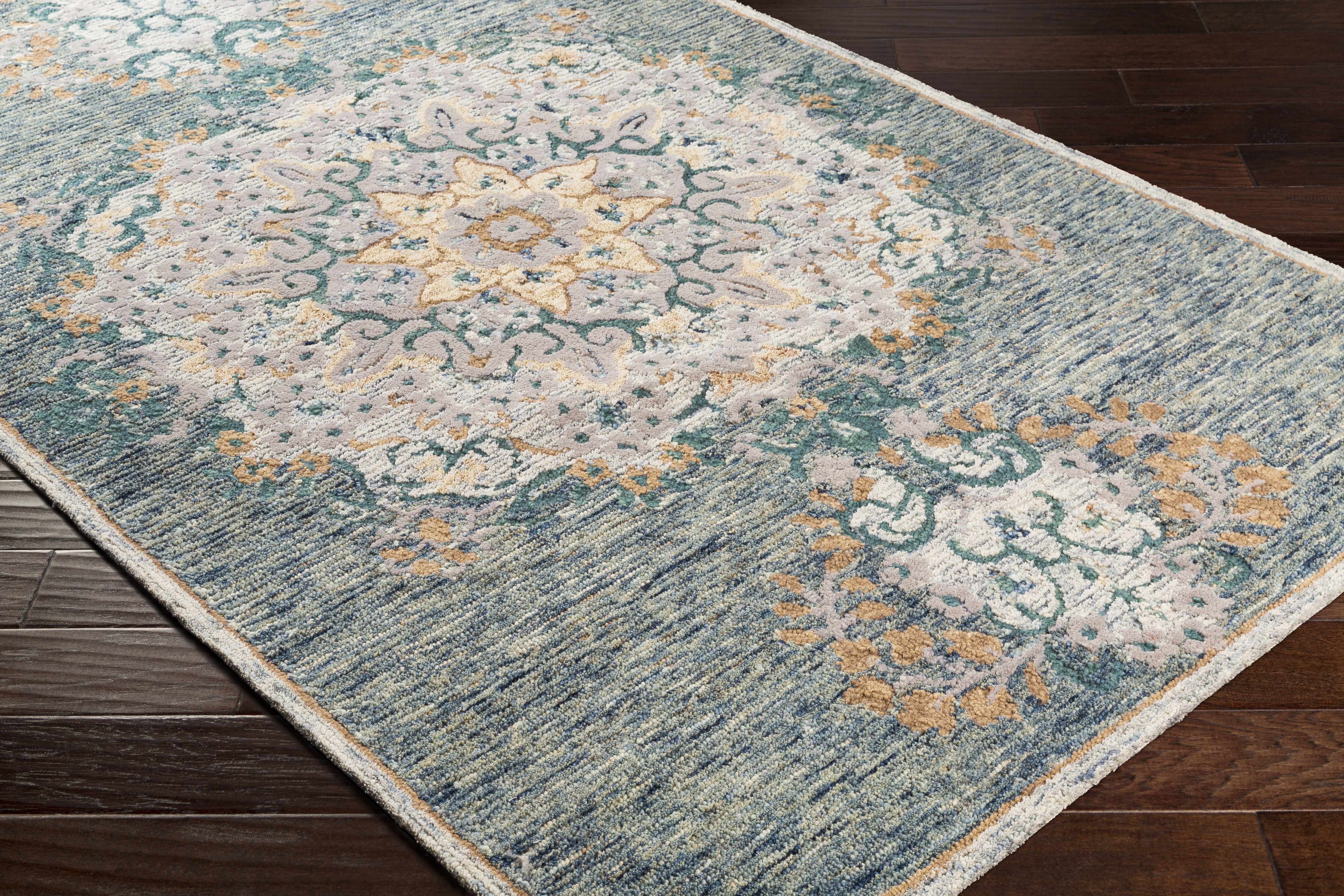 Alexandria 2' x 3' Bohemian/ Handmade Updated Farmhouse Wool Area Rug - Hauteloom