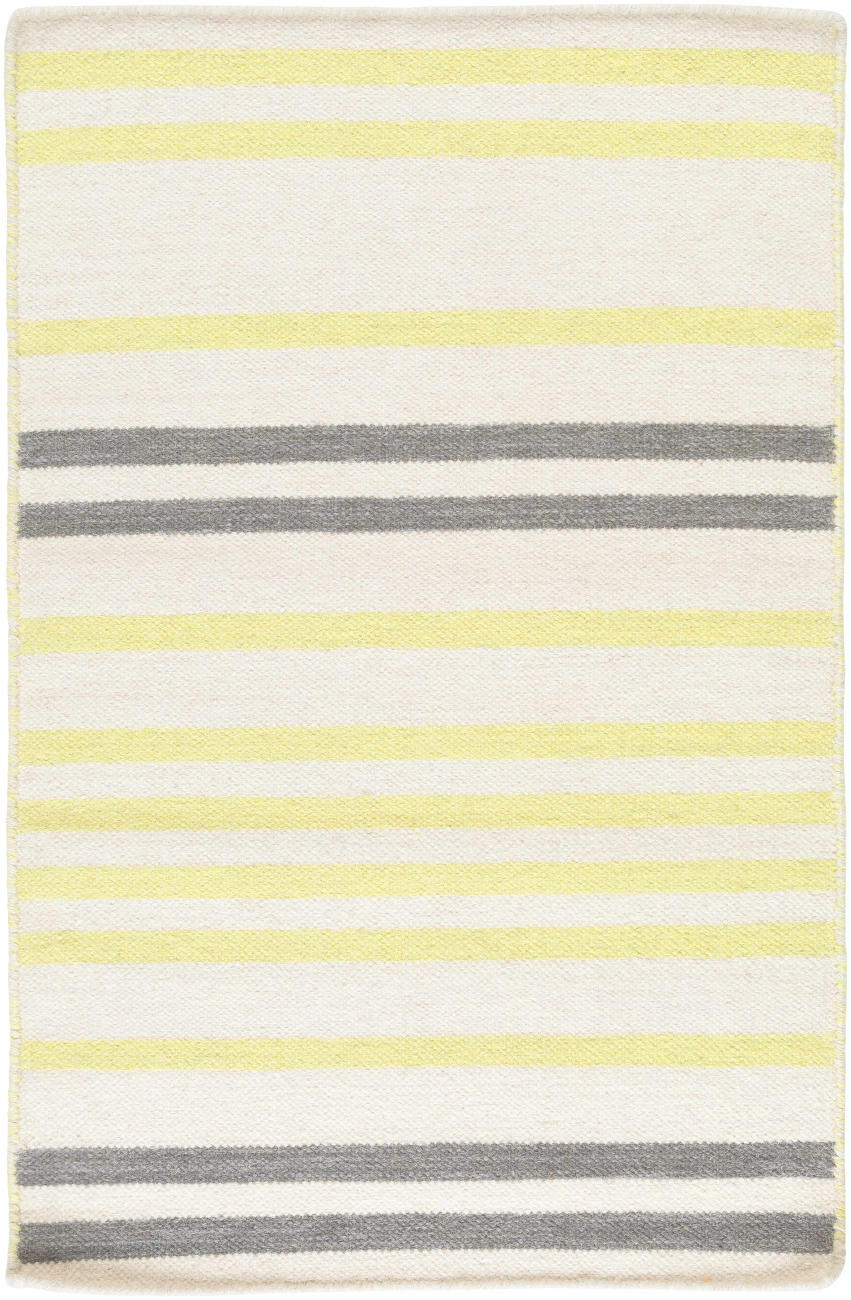 Aloma 2' x 3' Striped Flatweave Farmhouse Stripes Wool Area Rug - Hauteloom