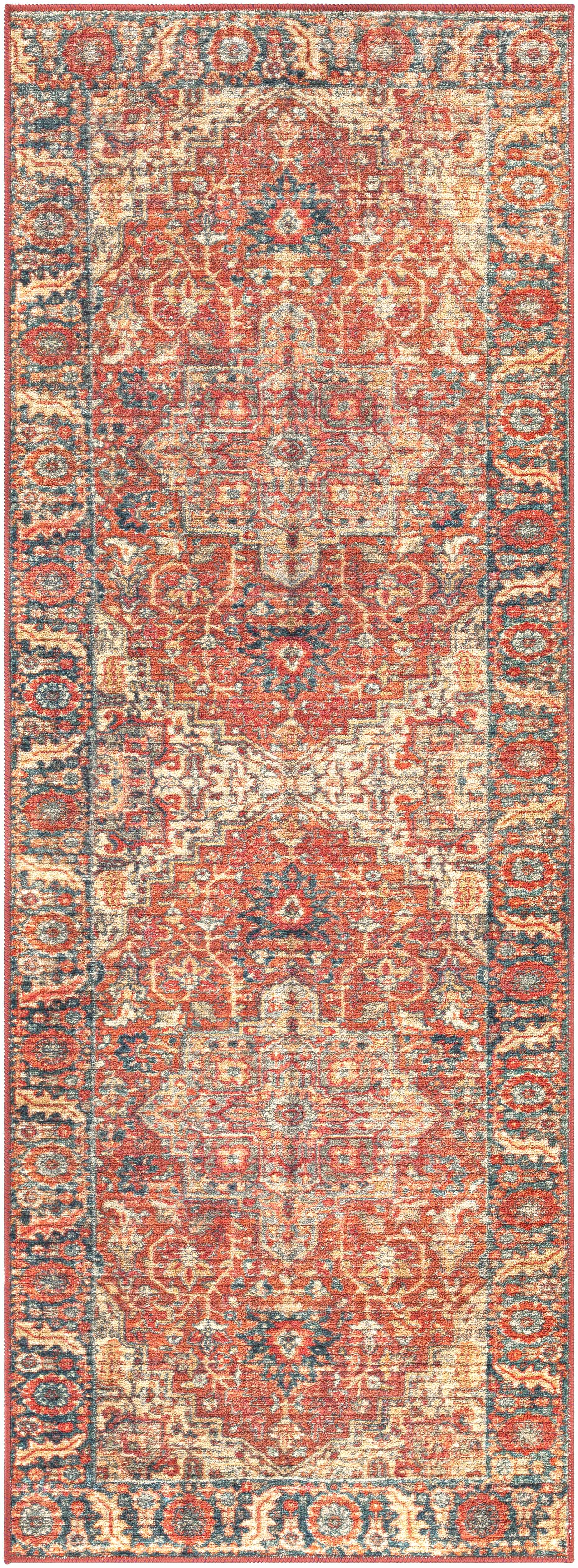 Bail 2'7in x 7'3in Traditional Updated Traditional Farmhouse Washable Runner - Hauteloom