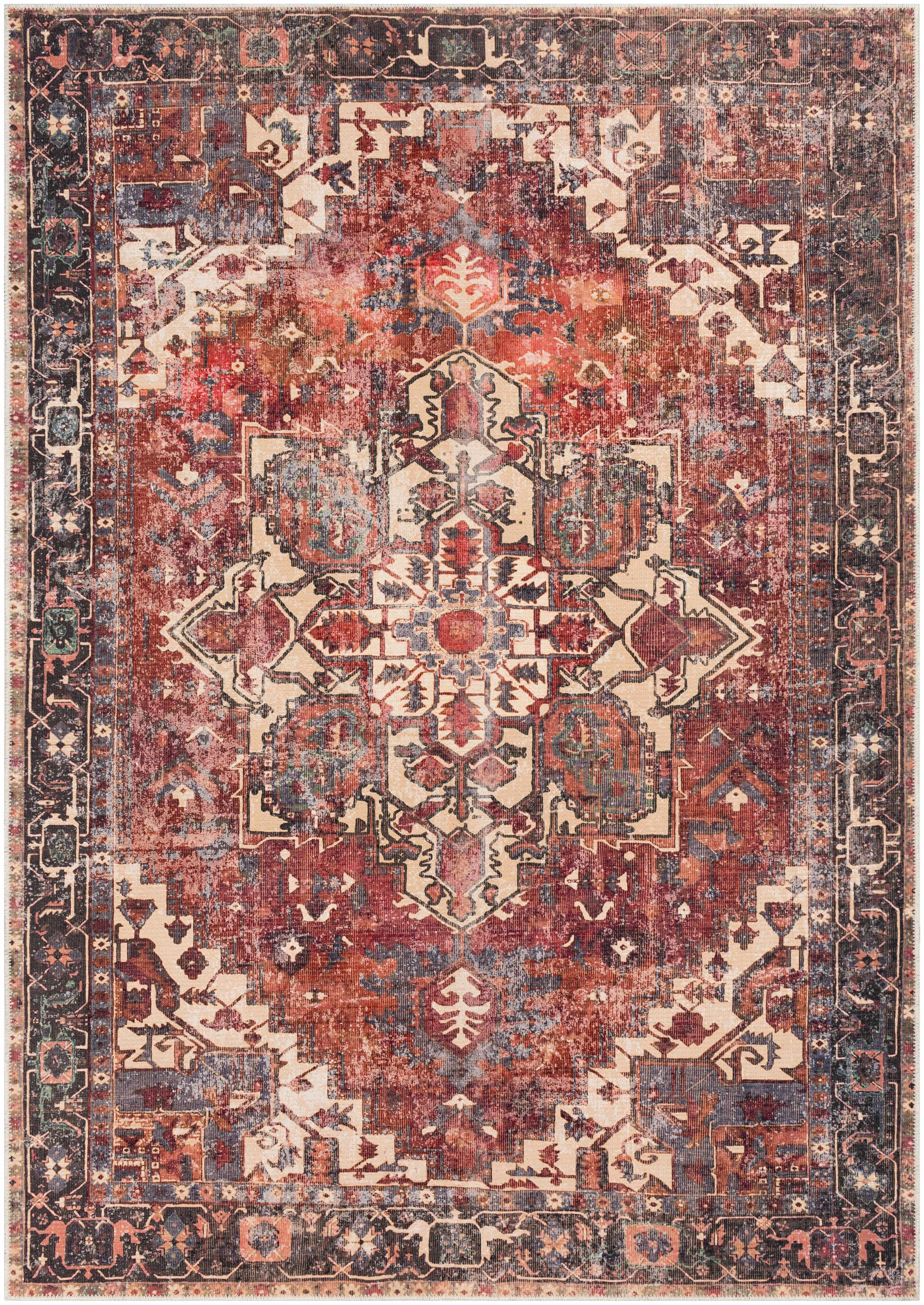 Bondville 5'3in x 7'3in Updated Traditional Washable Area Rug - Hauteloom