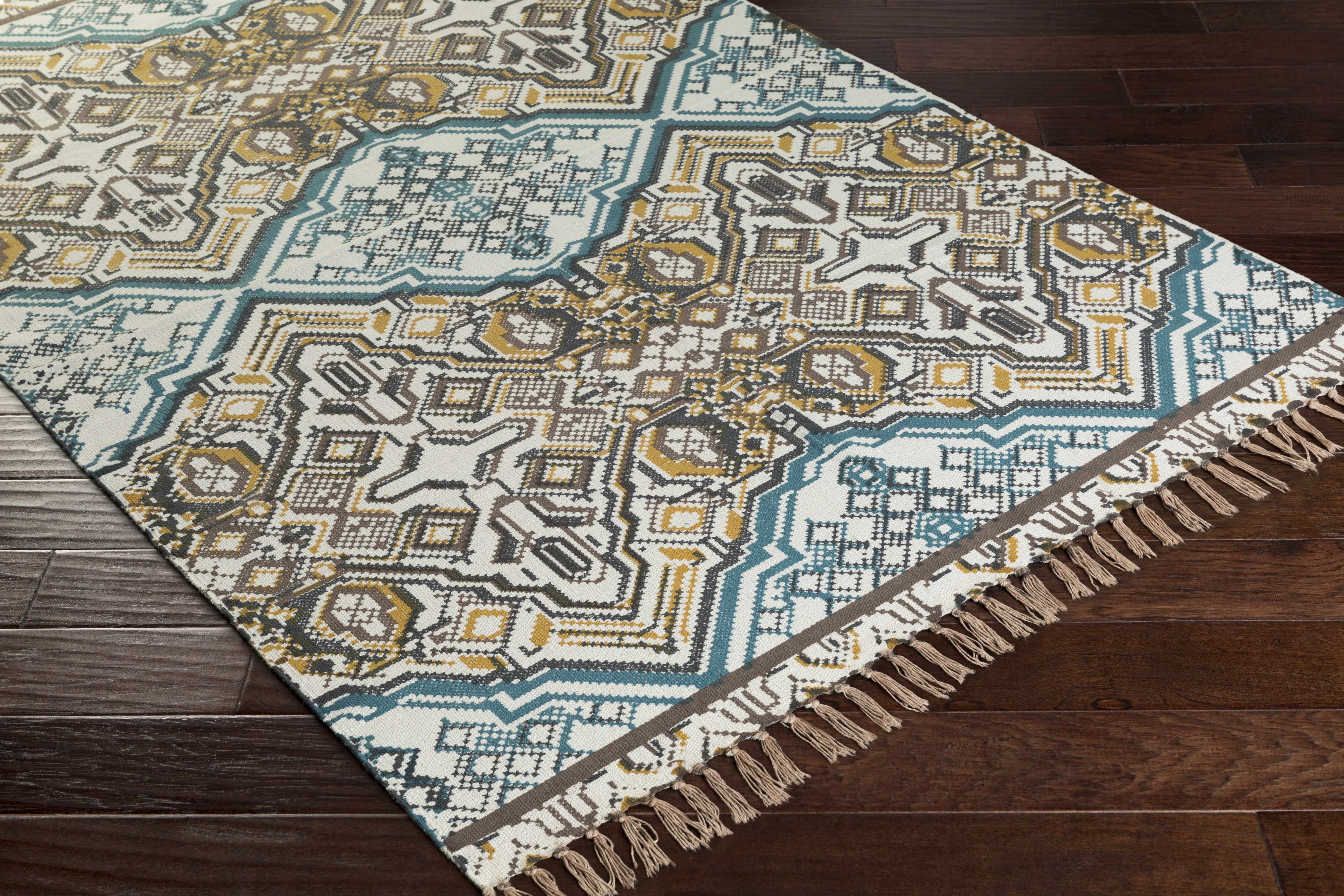 Catherine 2' x 3' Bohemian/ Updated Moroccan Farmhouse Cotton Area Rug - Hauteloom