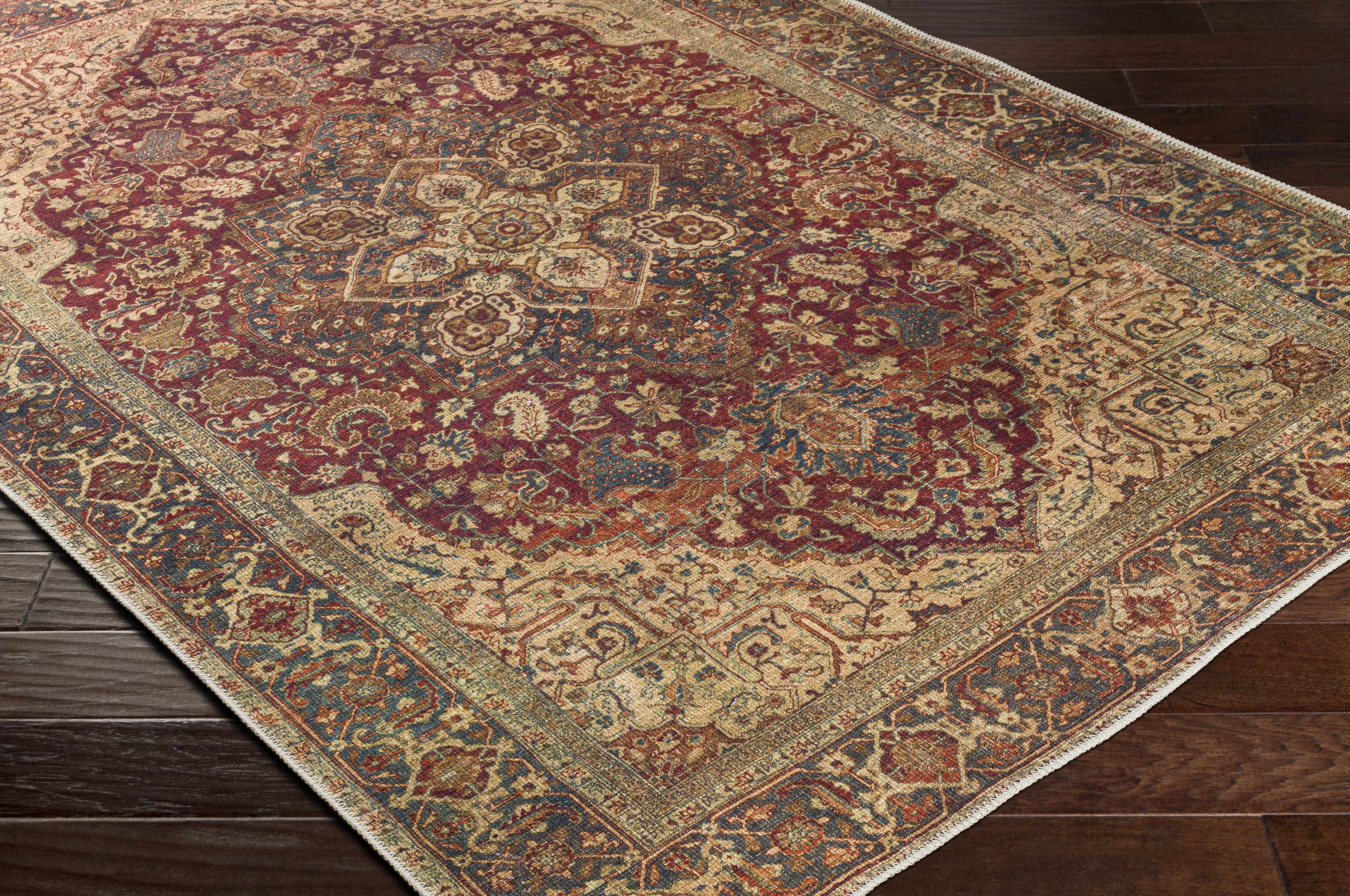 Davao 2' x 2'11in Traditional Updated Traditional Washable Area Rug - Hauteloom