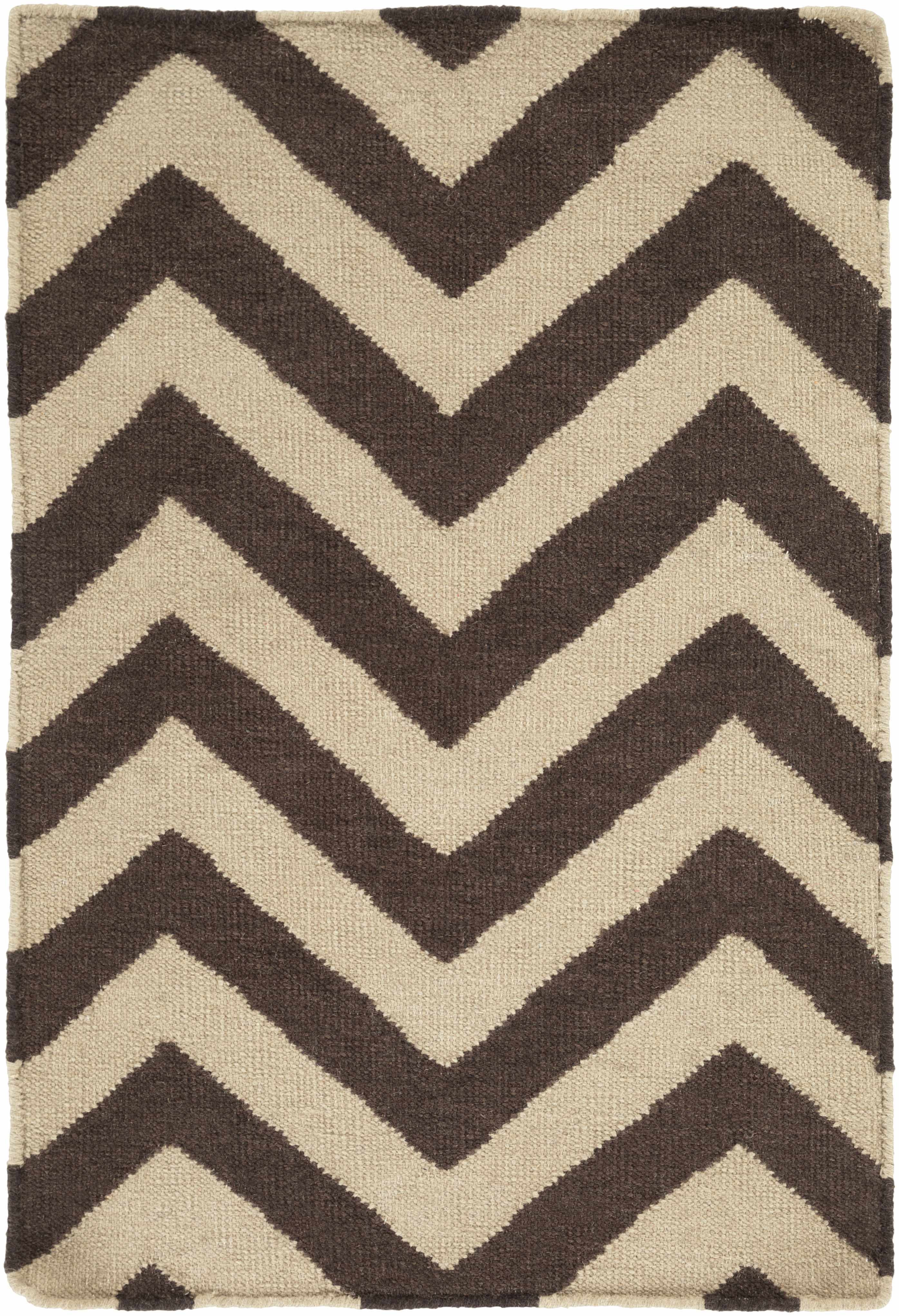Dekalb 2' x 3' Transitional Flatweave Farmhouse Stripes Wool Area Rug - Hauteloom