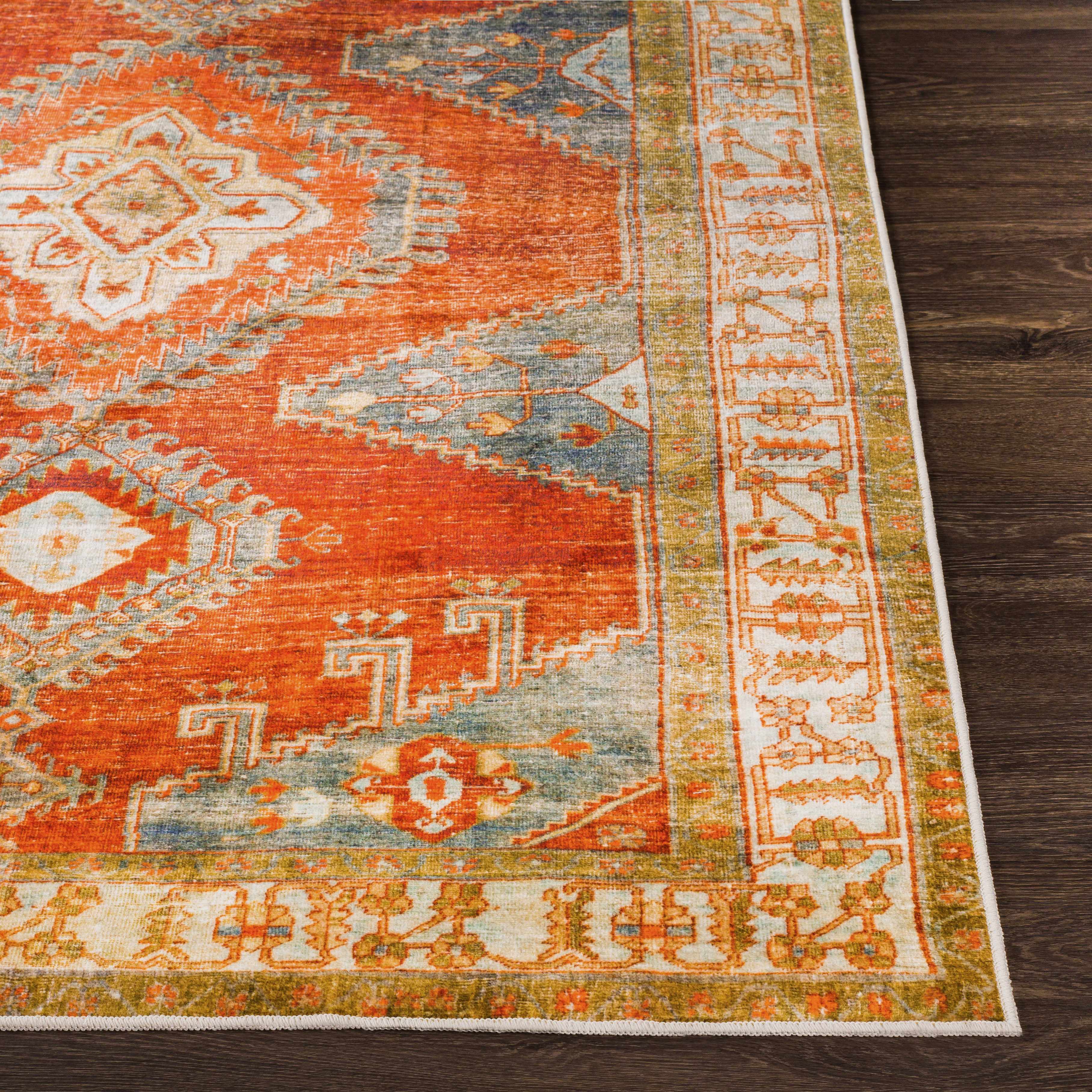 Kullar 2' x 3' Moroccan Farmhouse Washable Area Rug - Hauteloom