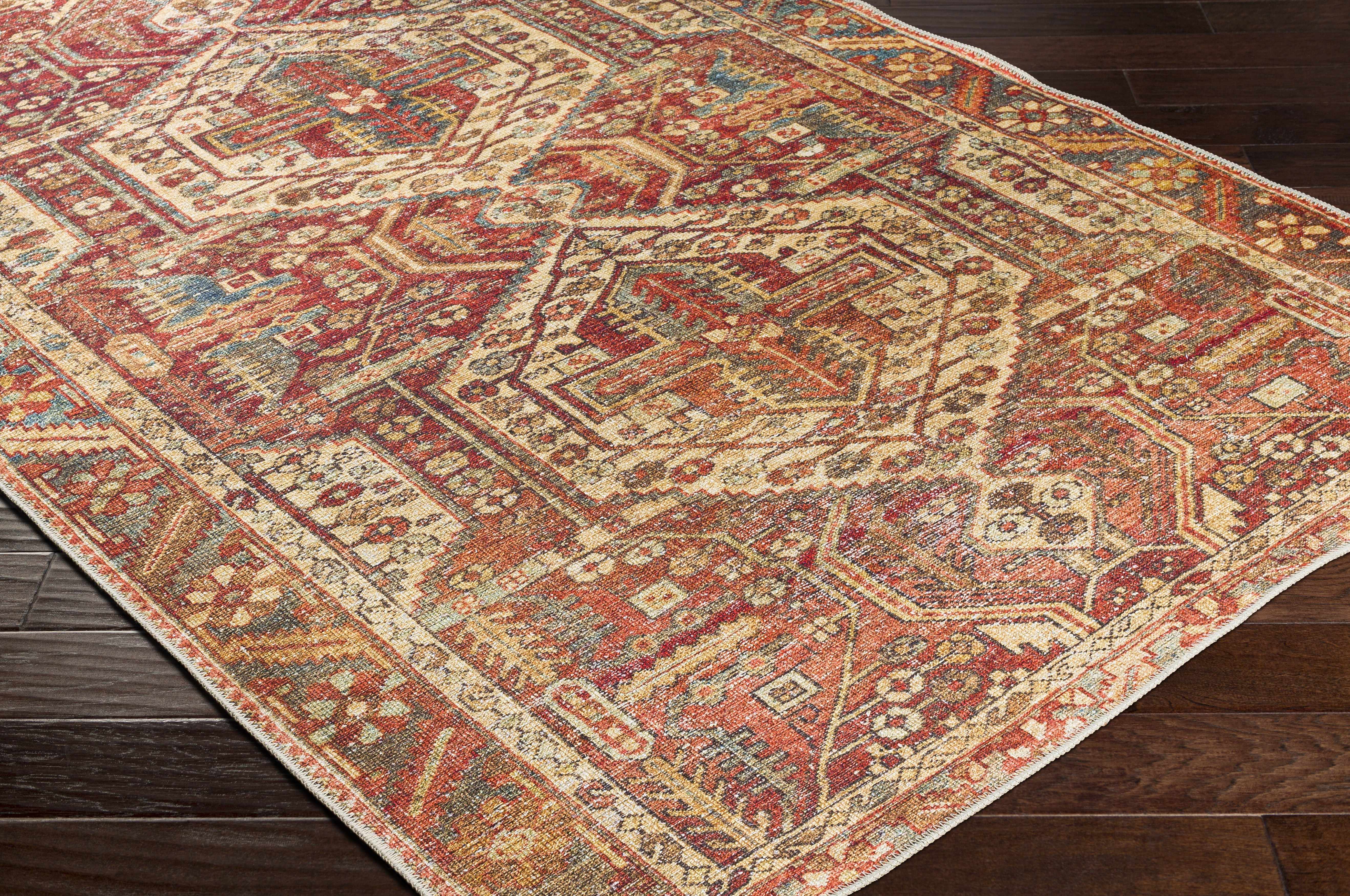 Lillooet 2' x 2'11in Traditional Updated Traditional Washable Area Rug - Hauteloom