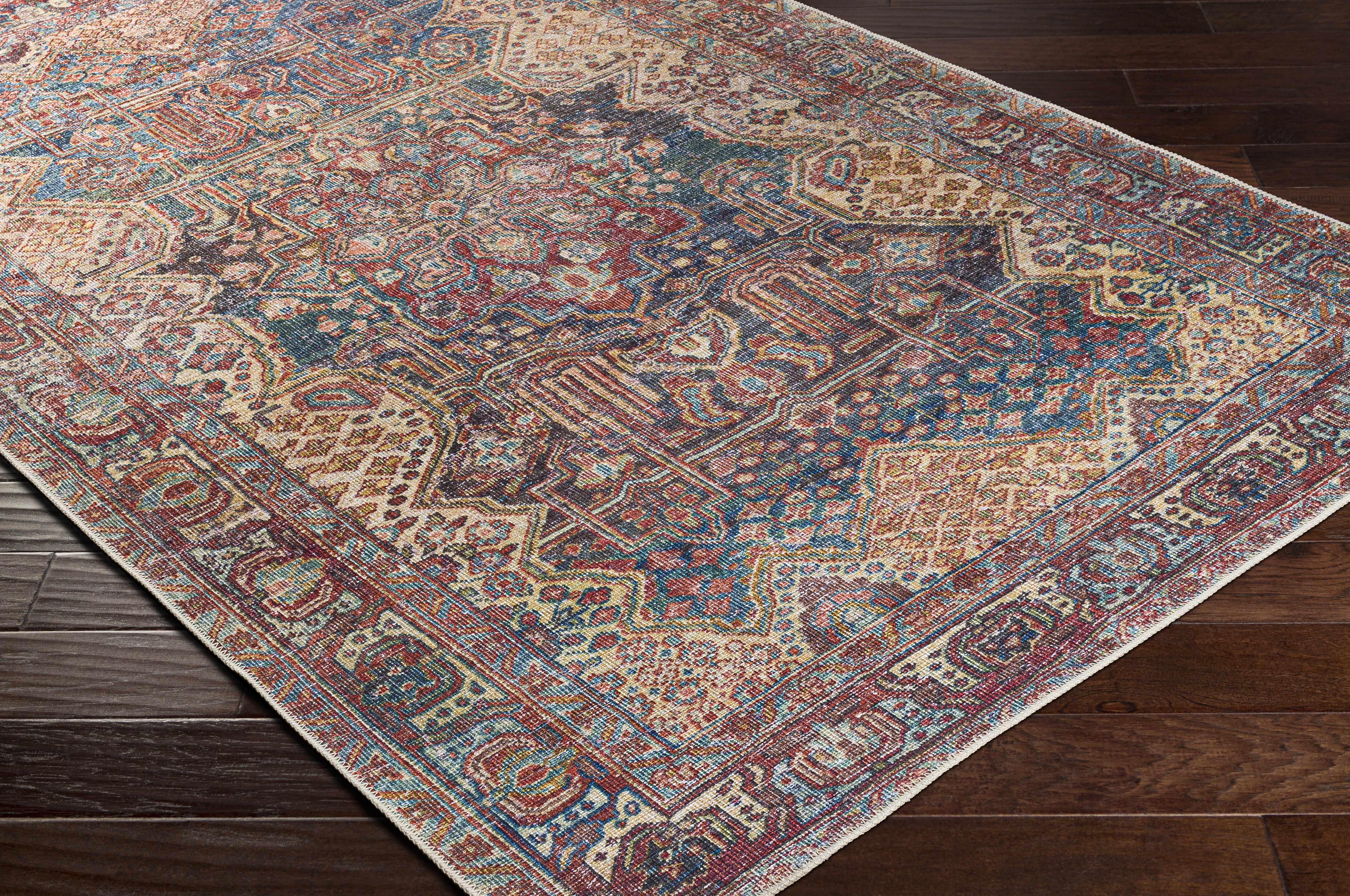 Mahaba 2' x 2'11in Traditional Updated Traditional Washable Area Rug - Hauteloom