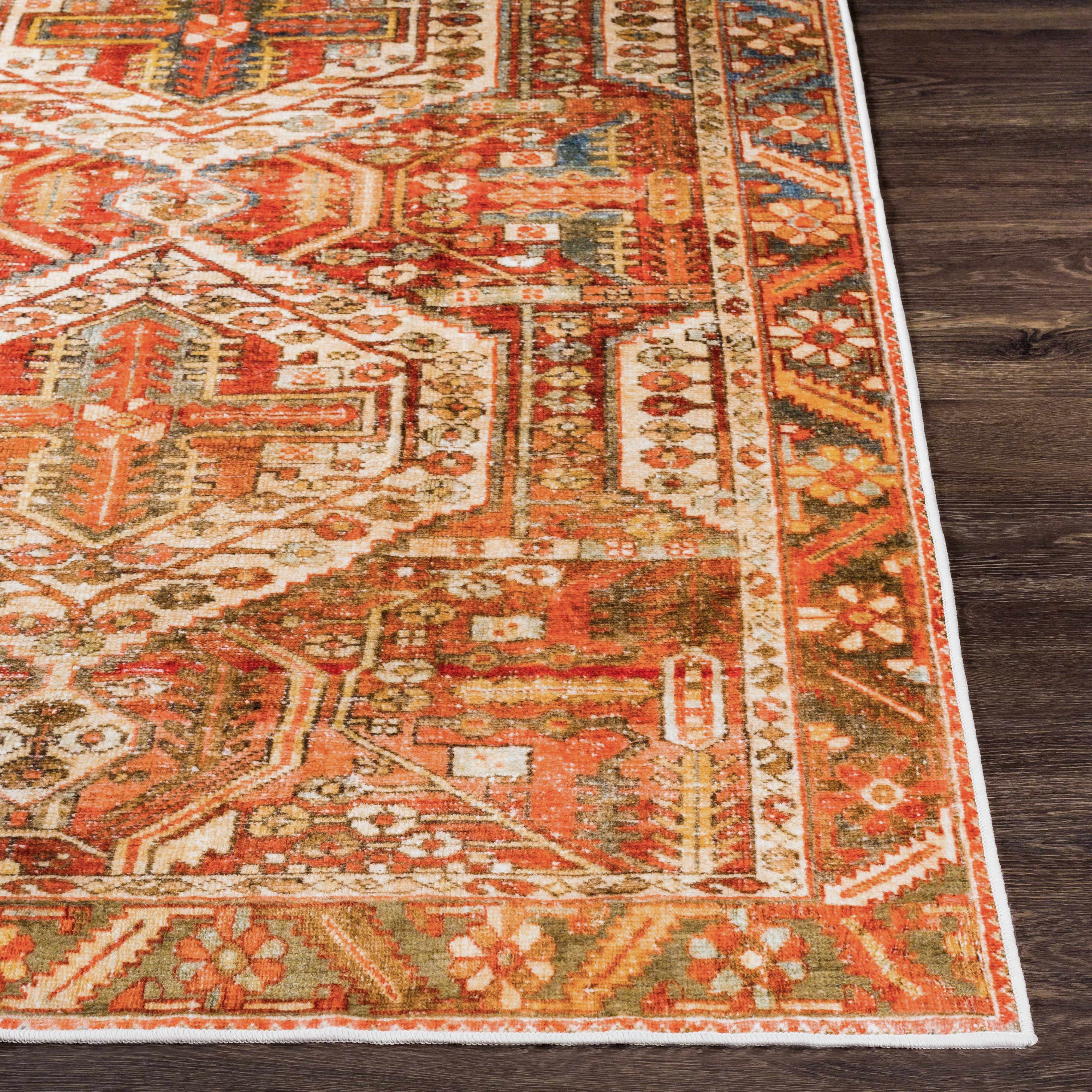 Mantalongon 2' x 3' Moroccan Farmhouse Washable Area Rug - Hauteloom