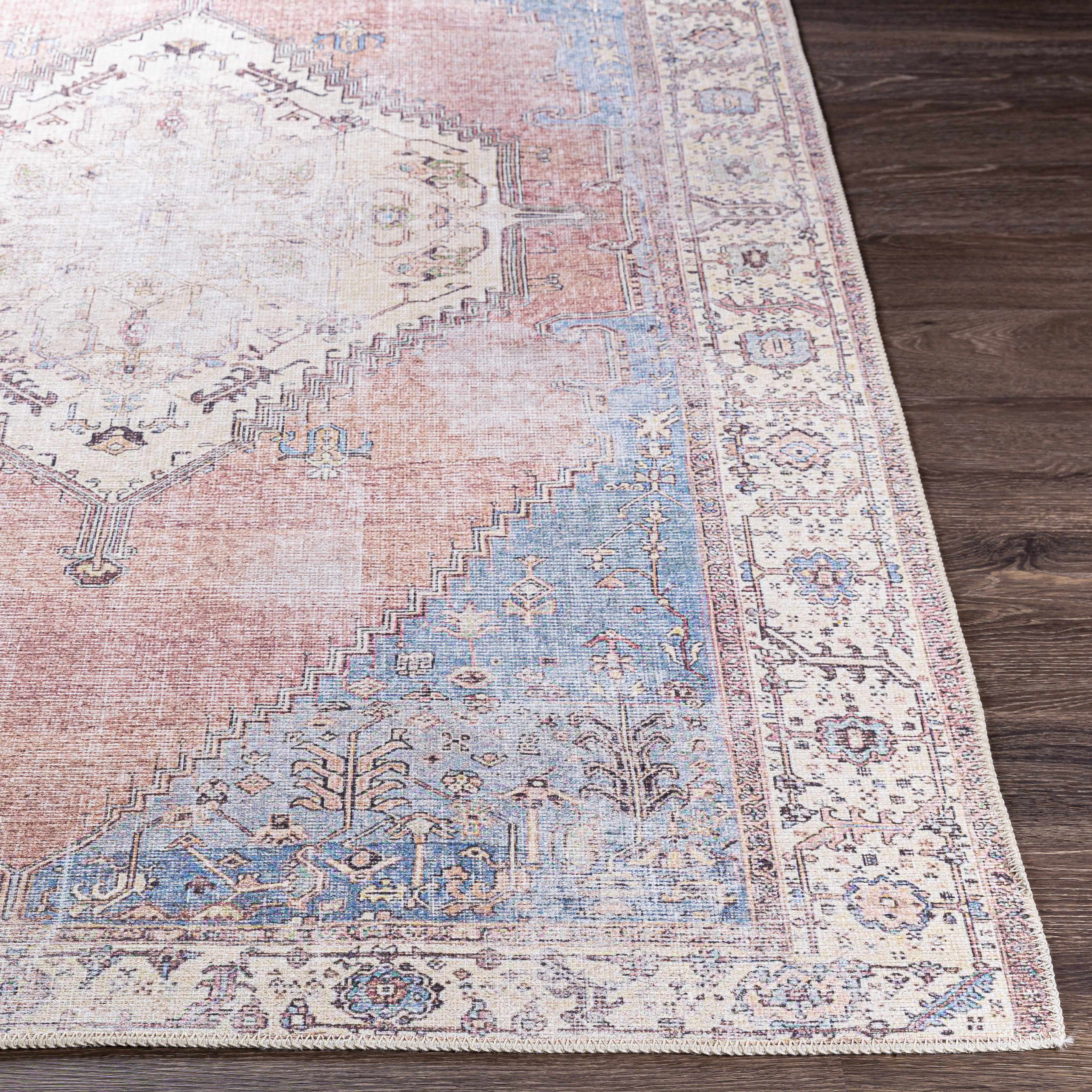 Sacriston 2' x 2'11in Traditional Washable Area Rug - Hauteloom