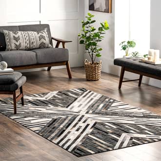 Gray Mandovi Willa Leather Kaleidoscope rug