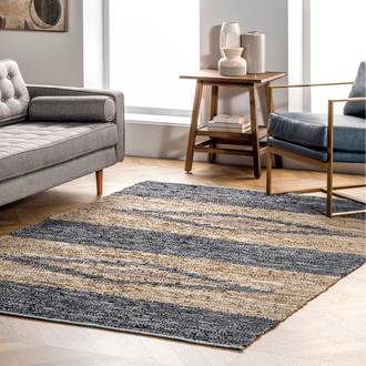 Gray Westland Diamond Panel Leather rug