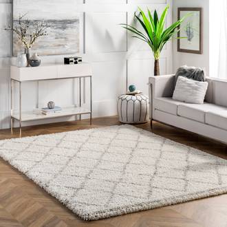 Natural Erim Soft Trellis Shag rug