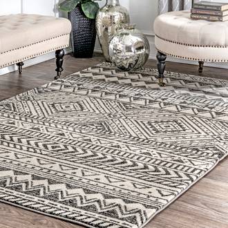 Dark Gray Bosphorus Banded Geometric rug