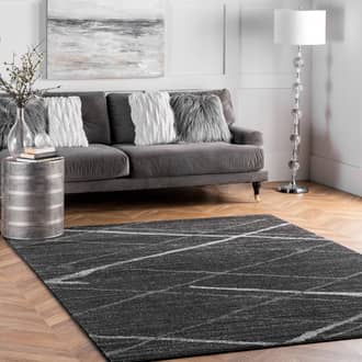 Dark Gray Granite Broken Lattice rug