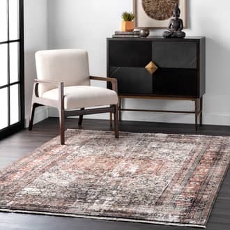 Multi Meadows Vintage Medallion Fringe rug