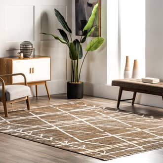 Beige Meadows Autumn Distressed Trellis rug