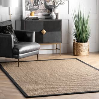 Black Maui Seagrass with Border rug