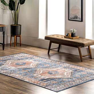 Blue Rain Haven Ria Geometric Washable rug