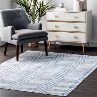 Blue Rain Haven Reverse Herringbone Washable rug