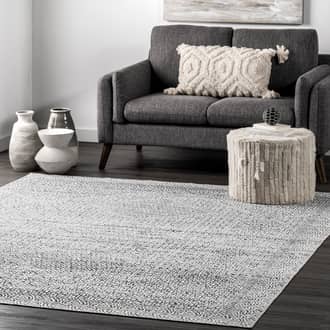 Gray Rain Haven Diamond Mosaic Washable rug