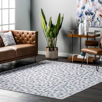 Blue Rain Haven Tessa Leopard Washable rug