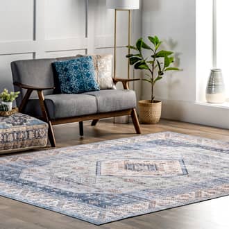 Blue Rain Haven Natasha Medallion Washable rug