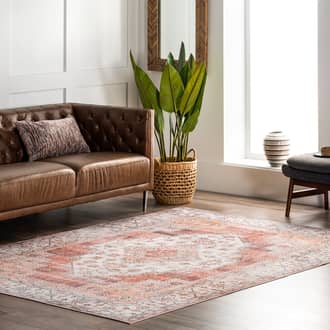 Rust Rain Haven Maria Oasis Medallion Washable rug