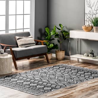 Charcoal Rain Haven Shelby Washable Graphic rug