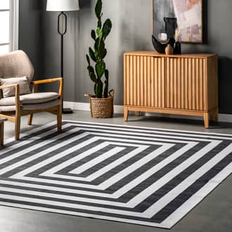 Gray Rain Haven Janelle Washable Stripes rug