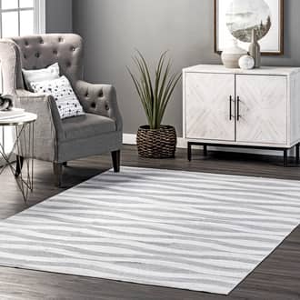 Light Gray Rain Haven Sherri Washable Waves rug