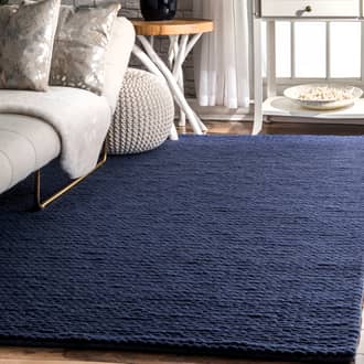 Navy Textures Veronica Wool Braided rug