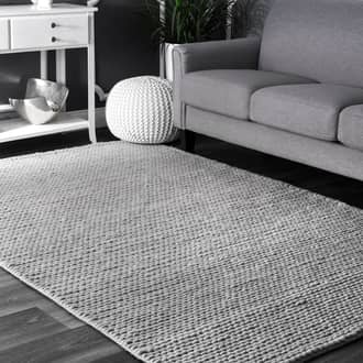 Light Gray Textures Veronica Wool Braided rug