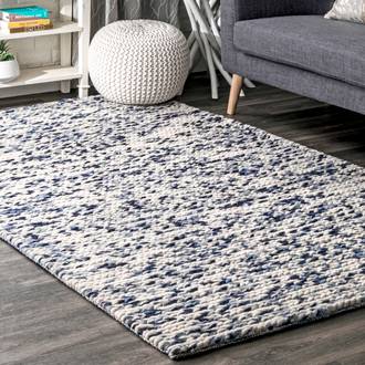 Blue Textures Veronica Wool Braided rug