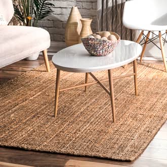 Natural Kiwa Handwoven Jute Ribbed Solid rug