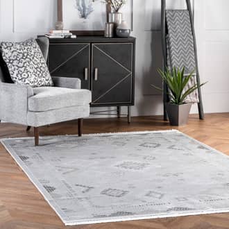 Silver Arvin Olano x Venice Fringed rug