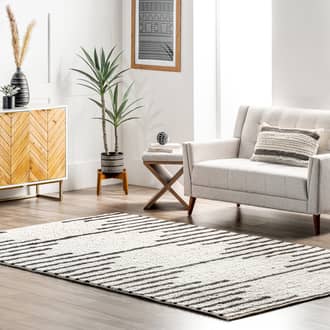 Ivory Textures Elliana Wool Pinstriped rug