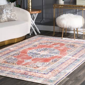 Orange Soltera Flowering Wreath Medallion rug