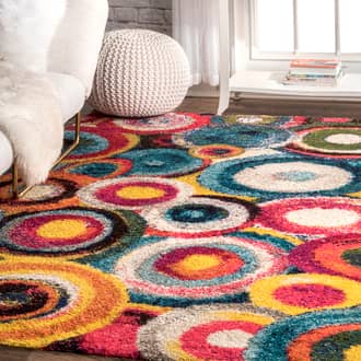 Multi Fiesta Contemporary Ripples Shag rug