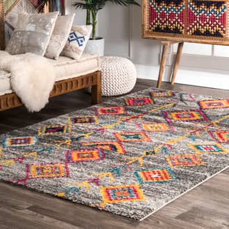 Dark Gray Fiesta Aztec Diamonds Shag rug