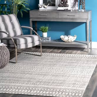 Gray Koko Geometric Banded rug