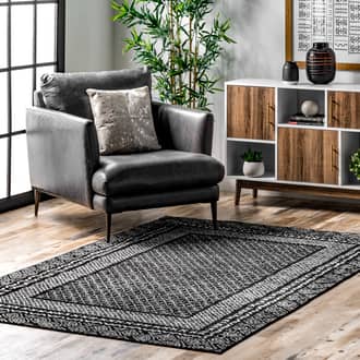 Black Koko Bordered Lattice rug