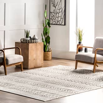 Light Gray Koko Emma Banded Geometric rug