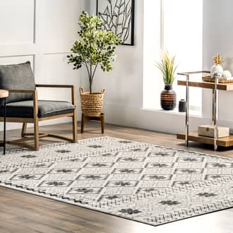 Gray Koko Trinity Snow Crystal Trellis rug