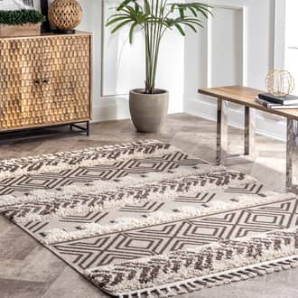 Brown Bushwell Banded Shag rug