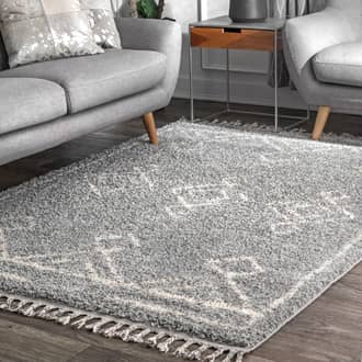 Gray Temara Moroccan Diamond Drop Tassel rug