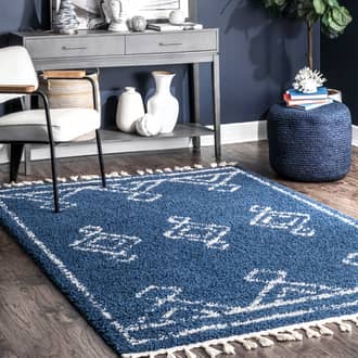 Blue Temara Moroccan Diamond Drop Tassel rug