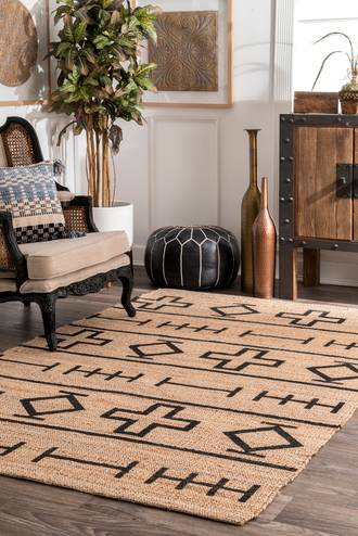 Natural Berta Native Symbols rug