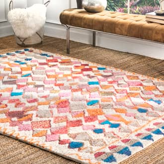 Multi Marrakech Vibrant Moroccan Diamond Shag rug - Bohemian Rectangle 7' 6in x 9' 6in