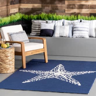 Navy Hacienda Starfish Indoor/Outdoor rug