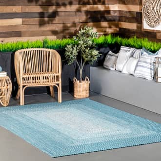 Blue Jubilee Braided Gradience Indoor/Outdoor rug